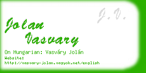 jolan vasvary business card
